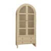 Tall Arched Kitchen Pantry, Modern Farmhouse Wood Kitchen Storage Cabinets, Arched Storage Display Cabinet With Adjustable Shelves, Versatile Cupboard For Kitchen, Dining Room, Living Room - Natural - Image 8