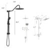 Shower System With 5 Function Rain Hand Shower And Slide Bar Combo - Matte Black - Image 3