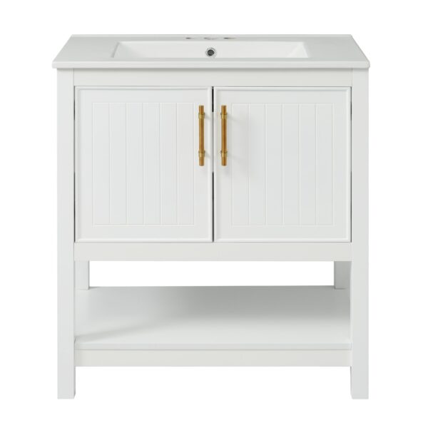 Bathroom Vanity With Sink And Ample Storage - White