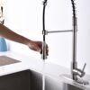 Modern Single Handle Spring High Arc Kitchen Faucet With Water Filter System, Stainless Steel - Brushed Nickel - Image 4
