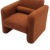 Modern Accent Chair Upholstered Comfy Reading Arm Chair Lambskin Sherpa Fabric - Burnt Orange - Image 9