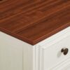 Farmhouse 7 Drawers Dresser, Rustic Chest With Natural Texture, Antique - Antique Brown / White - Image 4
