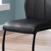 Dining Chair, Side, Upholstered For Dining Room Durable Construction (Set of 2) - Black - Image 9