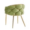 Luxury Handmade Accent Chair (Set of 2) With Gold Legs, Modern Green Velvet Armchair For Living Room And Bedroom - Green - Image 11