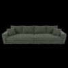 4 Seat Sofa, Deep Seat Couches With Soft Pillows And Movable Ottoman, Convertible Sofa Lounge Chair, For Living Room - Green - Image 13