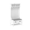 3 In 1 Hallway Hall Tree With Cushion, Storage Drawers, Hooks Shelves - White - Image 15