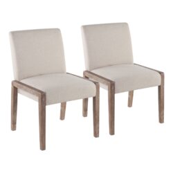 Carmen - Contemporary Chair (Set of 2) - White Washed / Beige
