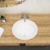 Oval Undermount Bathroom Sink With Overflow - White - Image 4