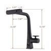 Modern Waterfall Kitchen Faucet With Temperature Display And Pull Down Sprayer, Zinc Construction - Matte Black - Image 3