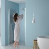Bi Fold Frameless Shower Door With Tempered Glass,1 / 4" Thickness - Chrome - Image 5