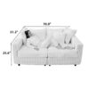 Plush Corduroy 4 Seat Sofa, Modern Comfy Upholstered Sofa Cloud Couch, Deep Seat Couches With Soft Pillows, Convertible Deep Seat Sofa Lounge Chair For Living Room - Gray - Image 5