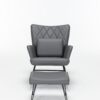 Rocking Chair, Glider Chair, Rocking Accent Chair With Lumbar Pillow And Ottoman For Living Room - Gray - Image 9