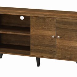 Amidon - TV Stand For TV's Up To 47.3", With 2 Storage Shelves & 1 Cabinet, Modern Entertainment Centre For TV In Living Room - Brown