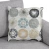 Upholstered 3 Seater Sofa With Curved Design And 2 Printed Pillows Chenille - Gray - Image 16