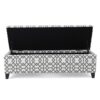 Quotient - Upholstered Storage Ottoman With Tapered Block Feet - Gray / White - Image 5