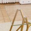 Modern Glass Dining Table With Metal Legs For 2 4 People - Gold - Image 8