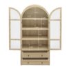 Tall Arched Kitchen Pantry, Modern Farmhouse Wood Kitchen Storage Cabinets, Arched Storage Display Cabinet With Adjustable Shelves, Versatile Cupboard For Kitchen, Dining Room, Living Room - Natural - Image 6