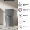 Ceramic 1 Piece Toilet With Tornado Flush And Soft Closing Seat - Light Gray - Image 13
