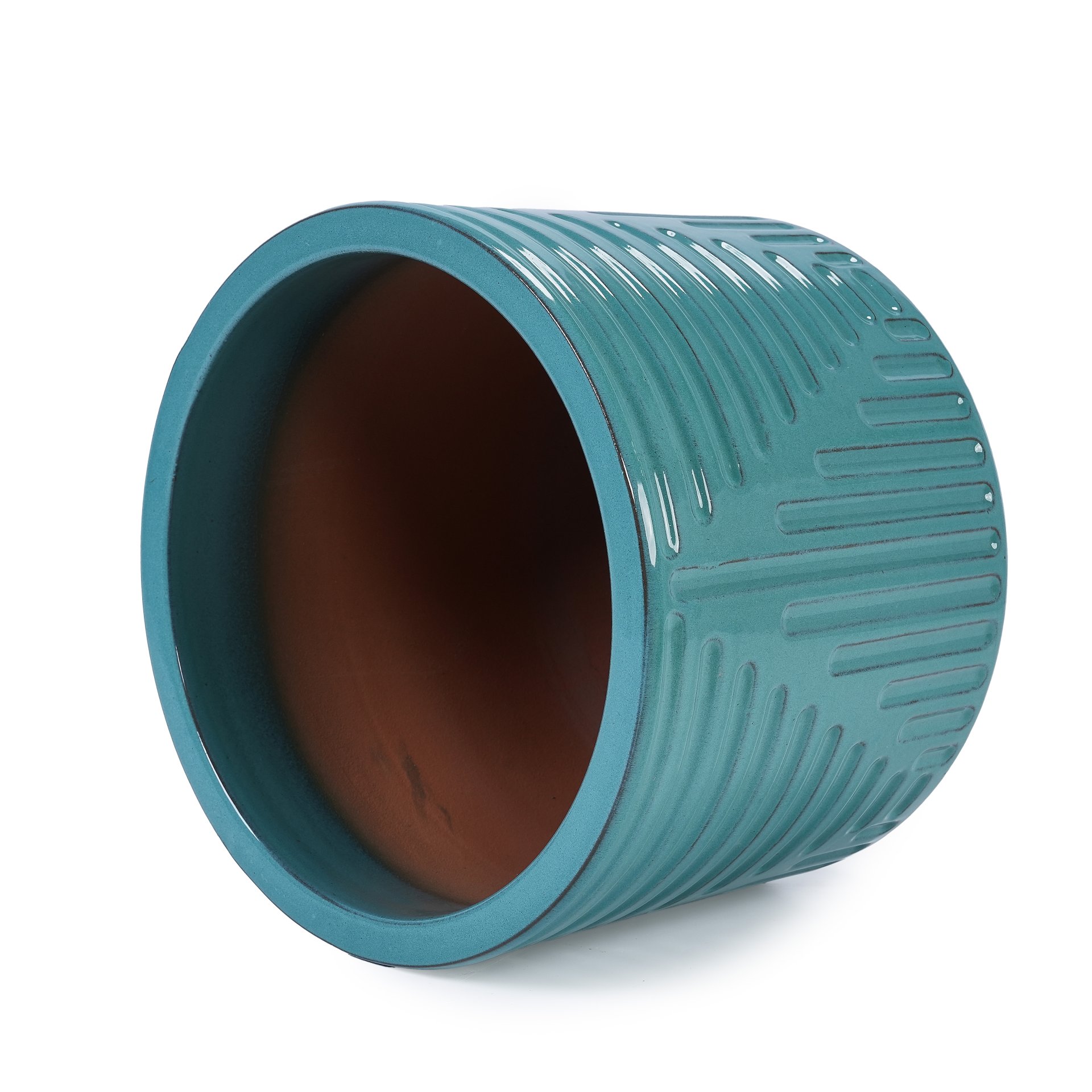 Ceramic Flowerpot, Planter For Patio, Garden, Windowsill - Cyan - Image 9