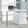 Reversible 3 Drawer Office Computer Desk With Metal Frame - White - Image 2
