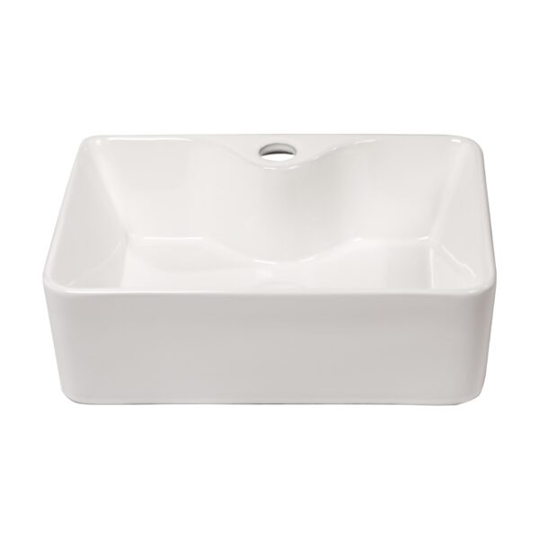 Rectangular Vessel Bathroom Sink 16" X 12" With Sleek Design - White