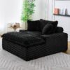 Harbor - Comfortable Luxury Sofa Turtle Fleece Fabric - Black - Image 5