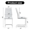 Modern Dining Chairs With Padded Seat Upholstered Chair With Metal Legs Design (Set of 6) - White - Image 2