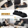 Oversized Modular Sectional Sofa Set With Removable Backrests And Soft Pillows, Deep Seat Couch & Sofa Bed For Living Room - Dark Gray - Image 15