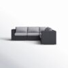 Luxurious Wicker Patio Sectional With Weather Resistant Sunbrella Cushions - Black - Image 14