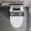 Smart Toilet Bidet Combo With Foot Sensor Open Cover / Seat, Self Cleaning Nozzle, LED Display, Three Level Heated Seat / Airflow, Night Light, Knob Control, Soft Close, Auto Flush, With Remote Control - Gloss White - Image 7