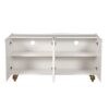 Modern Fluted Sideboard Buffet With Storage, Curve Element, 4 Doors With Adjustable Shelves - White - Image 9