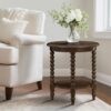 Philippe - Round End Table With Shelf - Brown - Image 2