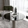 30" Round Tempered Glass Table Top Glass 1 / 4" Thick Round Polished Edge - Black - Image 2