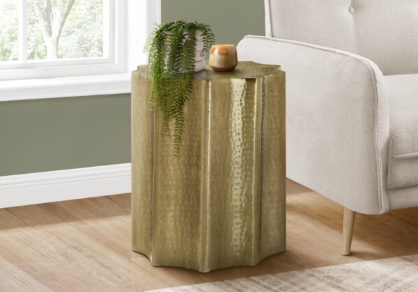 Drum Accent Side Table, Elegant Design Modern - Gold