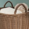 Round Cone Woven Resin Wicker Basket With Handles For Versatile Storage - Walnut Brown - Image 6