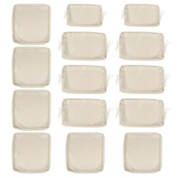 Cushion Covers For 7 Piece Wicker Sectional Sofa, 14 Pack Seat And Back Slipcovers With Zipper - Beige