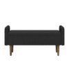 Teddy Velvet Storage Stool With Storage Space For Apartments Living Rooms Bedrooms Rubber Wood Sponge Linen - Black - Image 8