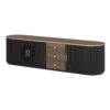 Modern Minimalist TV Stand For TVs Up To 80", Entertainment Center With 3 Drawers And 1 Shelf, Metal Handles And 2 Cabinets For Living Room - Black - Image 10