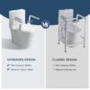 Upgraded Design Armrest, With Glossy Gw 007 1 Piece Toilet With Tornado Flush, Soft Close Seat, Dual Flush Map 1000G, Comfort Chair Seat - Gloss White - Image 9