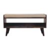 Bench With Mud Linen Seat Pad - Walnut - Image 2