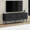 TV Stand, Console, Media Entertainment Center, Modern Design, Storage Cabinet, Contemporary & Modern - Black - Image 5
