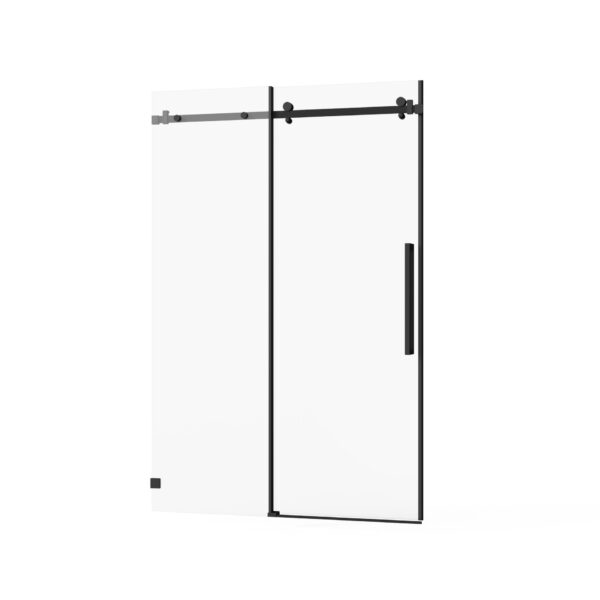 Frameless 48" X 72" Sliding Shower Door, Tempered Glass - Matte Black