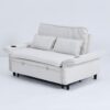 Letter Striped Multi Functional Sofa Bed With Adjustable Armrests And Backrests - Beige - Image 19