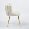 Modern Dining Chair (Set of 2) With Velvet Backrest And Golden Iron Legs For Dining Room - White - Image 11