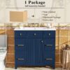 Bathroom Vanity With Sink, Soft Close Doors, Adjustable Shelves - Blue - Image 11