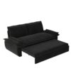 Queen Pull Out Sofa Bed, 3 In 1 Convertible Sleeper Sofa Multifunctional Velvet Loveseat Bed - Black - Image 12