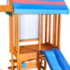 Outdoor Swing Set 3 In 1 Children's Playset With Slide, Swings, And Climber For Garden, Backyard, Playground - Blue - Image 18