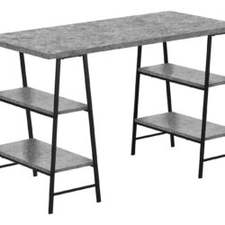 Computer Desk For Home Office, Laptop, Storage Shelves, Convenient Design - Gray