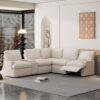 Power Recliner Corner Sofa Home Theater Reclining Sofa Sectional Couches With Storage Box, Cup Holders, USB Ports And Power Socket For Living Room - Beige - Image 3