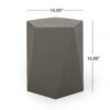Side Table With Geometric Design - Light Gray - Image 3